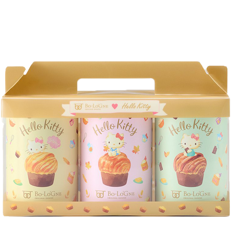 Bologna Kitty 3 can set <br/> De Bologna x Hello Kitty面包罐包(一套3罐) <br/> ボローニャキティ3缶セット